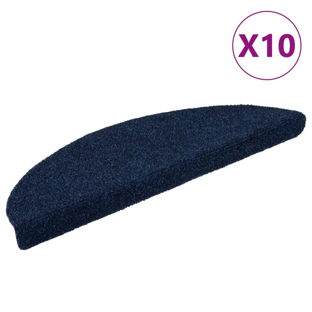 vidaXL Tapis autoadhésifs 10 pcs Bleu marine 56x17x3 cm Aiguilleté