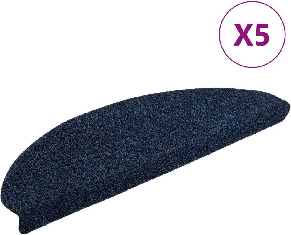 vidaXL Tapis autoadhésifs de marches 5 pcs Bleu 65x21x4 cm Aiguilleté