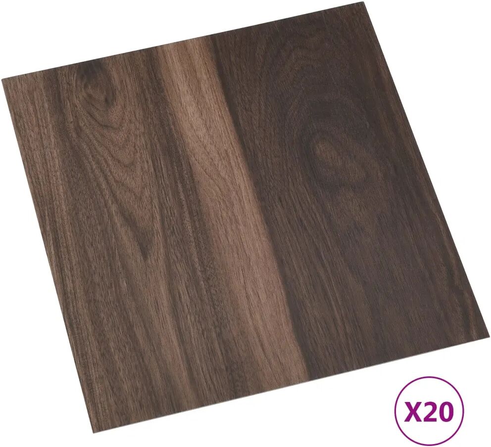 vidaXL Planches de plancher autoadhésives 20 pcs PVC 1,86 m² Marron