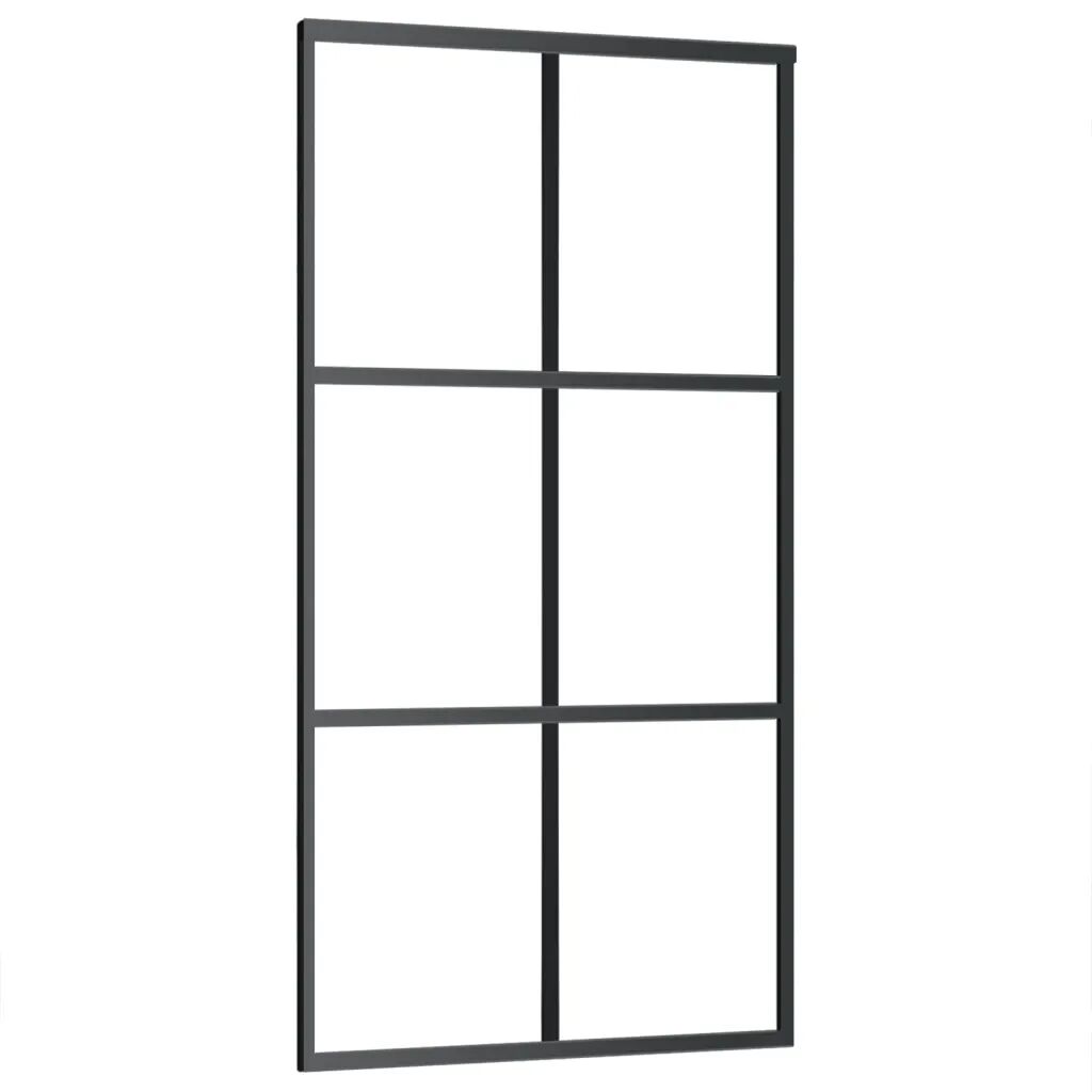 vidaXL Porte coulissante Verre ESG et aluminium 102x205 cm Noir