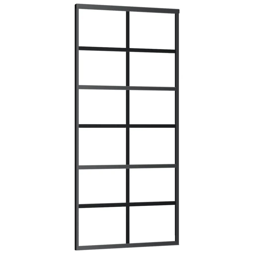 vidaXL Porte coulissante Verre ESG et aluminium 90x205 cm Noir