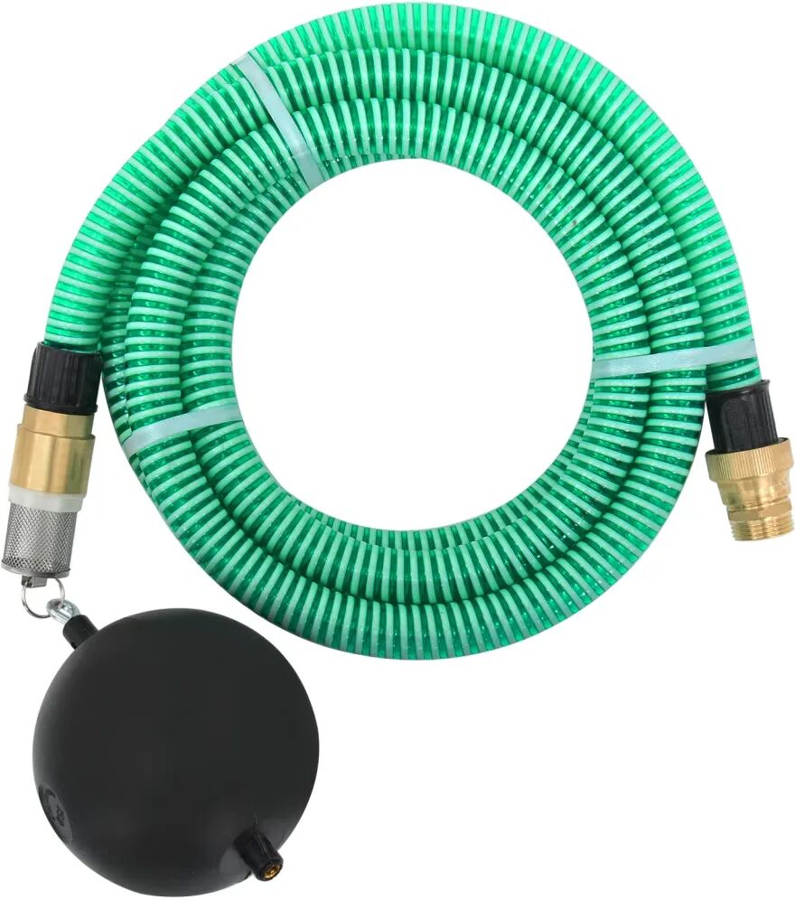 vidaXL Tuyau d'aspiration avec raccords en laiton 15 m 25 mm Vert