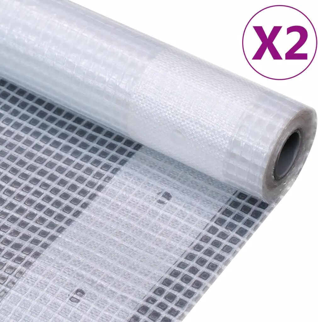 vidaXL Bâches Leno 2 pcs 260 g/m² 2x10 m Blanc