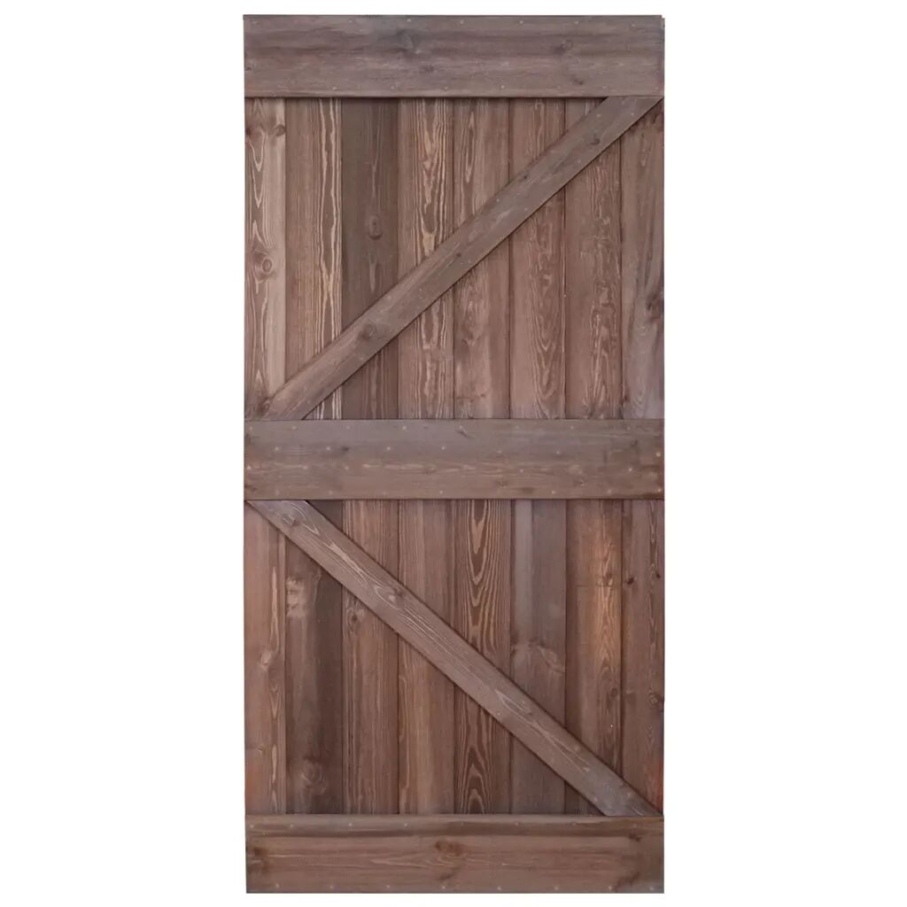 vidaXL Porte 100x210 cm Bois de pin massif Marron foncé