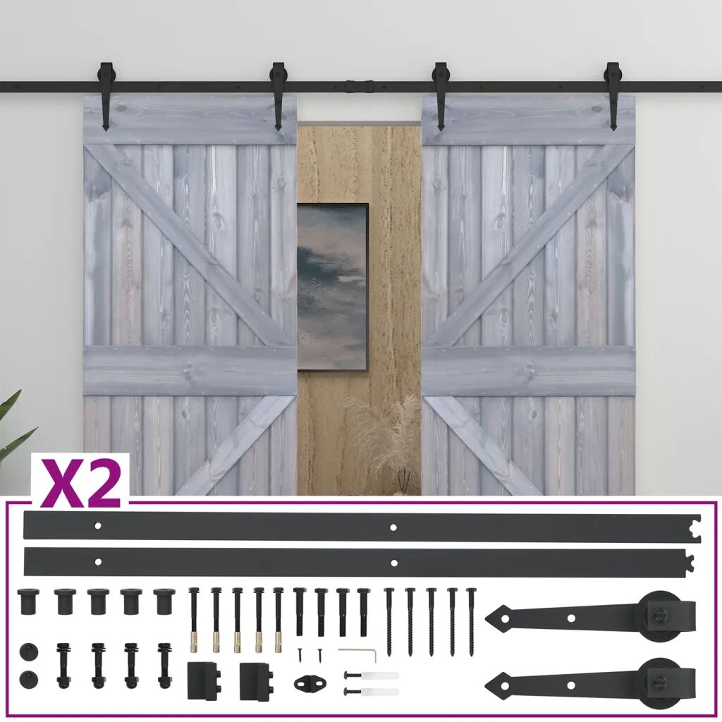 vidaXL Porte coulissante avec kit de quincaillerie 90x210cm Pin massif