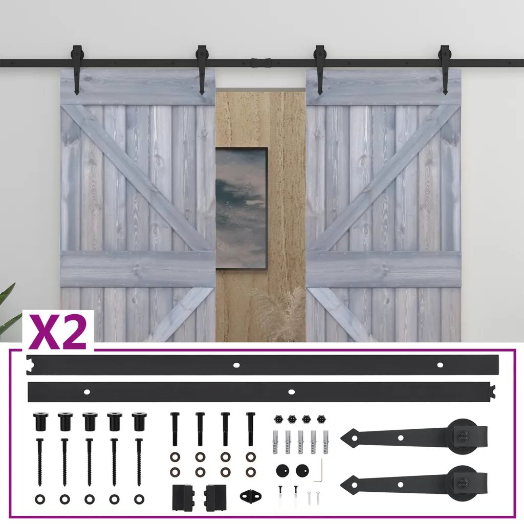 vidaXL Porte coulissante avec kit de quincaillerie 90x210cm Pin massif