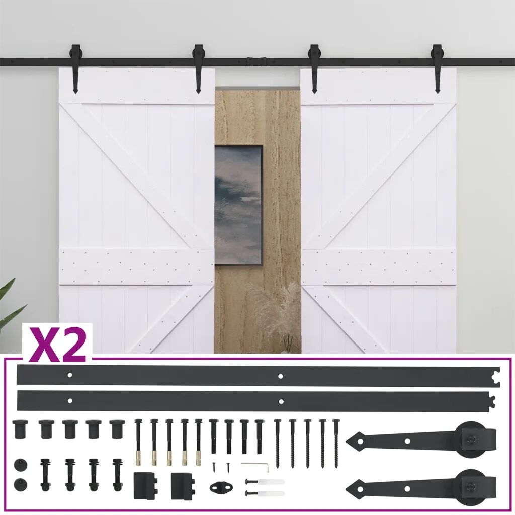 vidaXL Porte coulissante avec kit de quincaillerie 90x210cm Pin massif