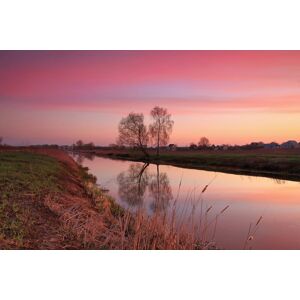 Papermoon Fototapete »Fluss durch Feld« bunt  B/L: 2,00 m x 1,49 m