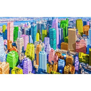 Papermoon Fototapete »POP ART-NEW YORK MANHATTAN KUNST SKYLINE STADT FARBIG« bunt  B/L: 2,00 m x 1,49 m