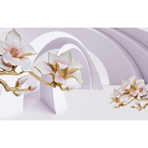 Papermoon Fototapete »Abstrakt mit Blumen« bunt  B/L: 3,00 m x 2,23 m