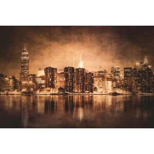 Papermoon Fototapete »NEW YORK-CITY SKYLINE BROOKLYN BRIDGE VINTAGE WANDDEKO« bunt  B/L: 2,50 m x 1,86 m