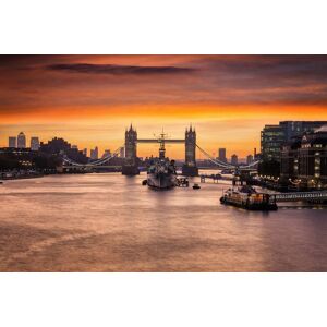 Papermoon Fototapete »London Fluss« bunt  B/L: 2,50 m x 1,86 m