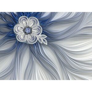 Papermoon Fototapete »Blume Weiss Blau« bunt  B/L: 2,00 m x 1,49 m