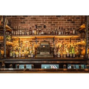 Papermoon Fototapete »Vintage Prohibition Bar« bunt  B/L: 5,00 m x 2,80 m