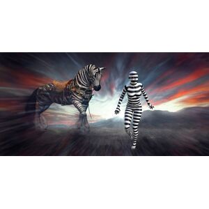 Papermoon Fototapete »Surreale Zebrafrau« bunt  B/L: 4,50 m x 2,80 m