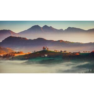 Papermoon Fototapete »Neblige Landschaft« bunt  B/L: 5,00 m x 2,80 m