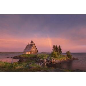 Papermoon Fototapete »Insel mit Haus« bunt  B/L: 4,00 m x 2,60 m