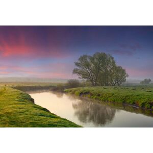 Papermoon Fototapete »Fluss in Landschaft« bunt  B/L: 3,00 m x 2,23 m