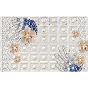 Papermoon Fototapete »Muster mit Blumen« bunt  B/L: 3,50 m x 2,60 m