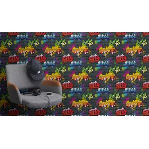 Rasch Papiertapete »Kids & Teens III«, gemustert grau/schwarz/bunt  B/L: 0,53 m x 10,05 m