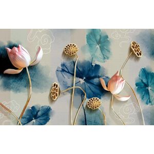 Papermoon Fototapete »Muster mit Blumen« bunt  B/L: 3,00 m x 2,23 m