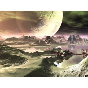 Papermoon Fototapete »PLANETEN-FUTURISTISCH WELTRAUM MOND GALAXIE UNIVERSUM« bunt  B/L: 4,50 m x 2,80 m