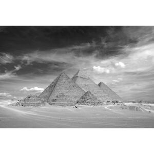 Papermoon Fototapete »Pyramiden Schwarz & Weiss« schwarz/weiss  B/L: 3,00 m x 2,23 m