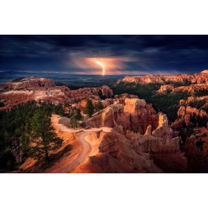 Papermoon Fototapete »Photo-Art STEFAN MITTERWALLNER, BLITZ ÜBER BRYCE CANYON« bunt  B/L: 2,00 m x 1,49 m