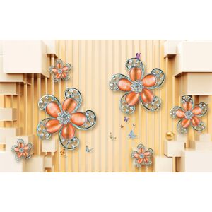 Papermoon Fototapete »Muster mit Blumen« bunt  B/L: 4,00 m x 2,60 m