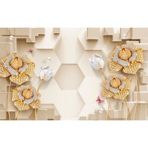 Papermoon Fototapete »Muster mit Blumen« bunt  B/L: 2,50 m x 1,86 m