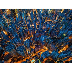 Papermoon Fototapete »HONG KONG-VOGEL PERSPEKTIVE SKYLINE NACHT PANORAMA XXL« bunt  B/L: 2,00 m x 1,49 m