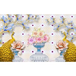 Papermoon Fototapete »Muster mit Blumen« bunt  B/L: 2,00 m x 1,49 m