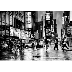 Papermoon Fototapete »Time Square Schwarz & Weiss« schwarz/weiss  B/L: 2,00 m x 1,49 m