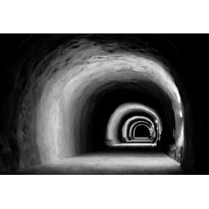 Papermoon Fototapete »Tunnel Schwarz & Weiss« schwarz/weiss  B/L: 4,50 m x 2,80 m