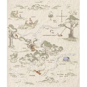 Komar Vliestapete »Winnie the Pooh Map«, 200x240 cm (Breite x Höhe) braun/grau/schwarz  B/L: 200 m x 240 m
