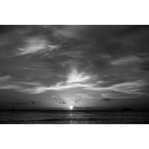 Papermoon Fototapete »Sonnenuntergang Schwarz & Weiss« schwarz/weiss  B/L: 2,50 m x 1,86 m