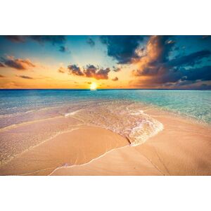 Papermoon Fototapete »Tropischer Strand Malediven« mehrfarbig  B/L: 4,5 m x 2,8 m