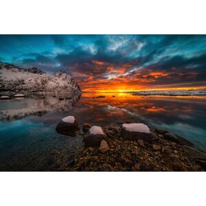 Papermoon Fototapete »Photo-Art RAYMOND HOFFMANN, HIMMEL IN FEUER« bunt  B/L: 4,50 m x 2,80 m