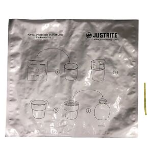 Justrite Alu-Spezialabfallsäcke für Standascher, Volumen 17 l, H 457 mm, aluminiumfarben, VE 50 Stk