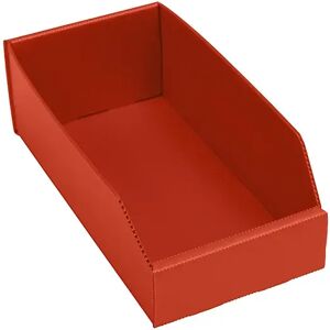 kaiserkraft Kunststoff-Regalkasten, faltbar, LxBxH 300 x 150 x 100 mm, rot, VE 25 Stk