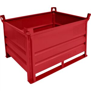 Heson Stapelbehälter mit Kufen, LxB 1000 x 800 mm, Traglast 500 kg, rot, ab 10 Stk