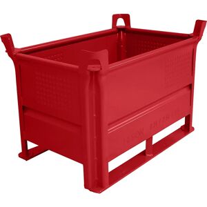 Heson Stapelbehälter mit Kufen, LxB 800 x 500 mm, Traglast 1000 kg, rot, ab 5 Stk