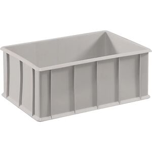 mauser Stapelkasten aus Polyethylen, mit Verstärkungsrippen außen, Volumen 42 l, grau