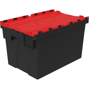 kaiserkraft Mehrweg-Stapelbehälter, LxBxH 600 x 400 x 400 mm, schwarz/rot