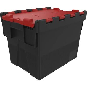 kaiserkraft Mehrweg-Stapelbehälter, LxBxH 400 x 300 x 306 mm, schwarz/rot