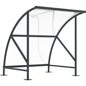 kaiserkraft Fahrradüberdachung, aus Polycarbonat, BxT 2090 x 2100 mm, anthrazitgrau RAL 7016