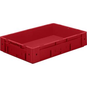 kaiserkraft Schwerlast-Euro-Behälter, Polypropylen, Volumen 20 l, LxBxH 600 x 400 x 120 mm, Wände geschlossen, Boden geschlossen, rot, VE 2 Stk