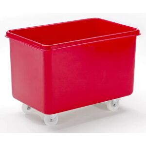 kaiserkraft Rechteckbehälter aus Polyethylen, fahrbar, Inhalt 227 l, rot, ab 5 Stk