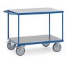 Tischwagen fetra®, 2 Etagen, Lenk- & Bockrollen, bis 600 kg, Ladeflächen aus Hart-PVC mit L 1000 x B 700 mm