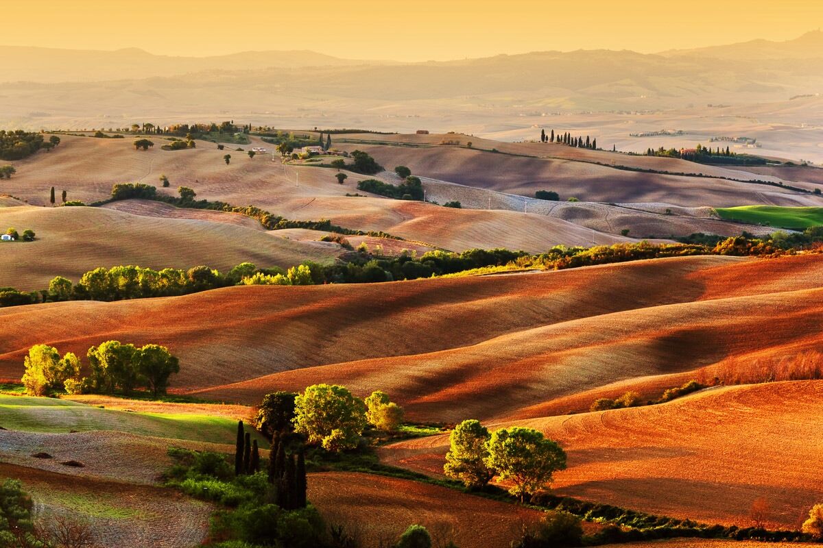 Papermoon Fototapete »Toskana Landschaft«, Vliestapete, hochwertiger... bunt